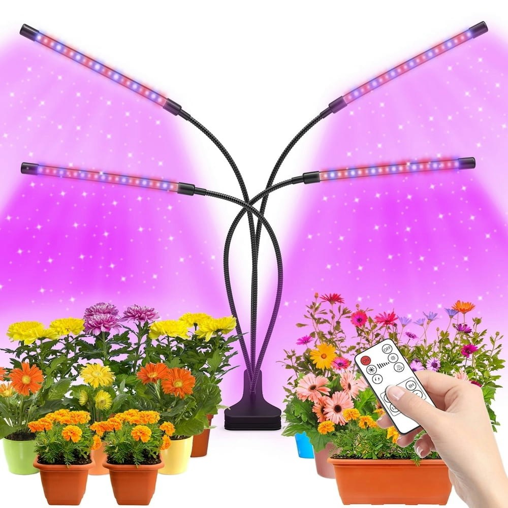 4-Head Dimmable LED Grow Light with Timer: $23.99 4-Head Dimmable LED Grow Light with Timer: $23.99