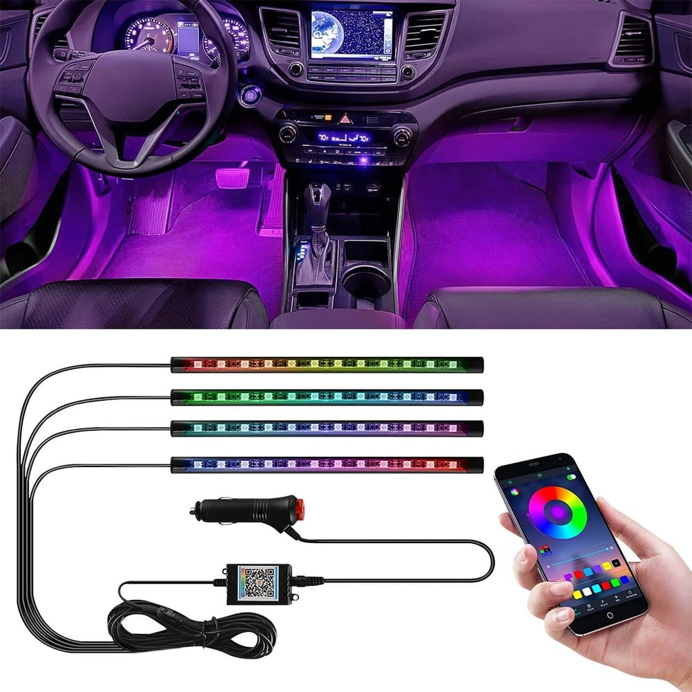 GluAAE Interior Car LED Strip Lights: $10 GluAAE Interior Car LED Strip Lights: $10