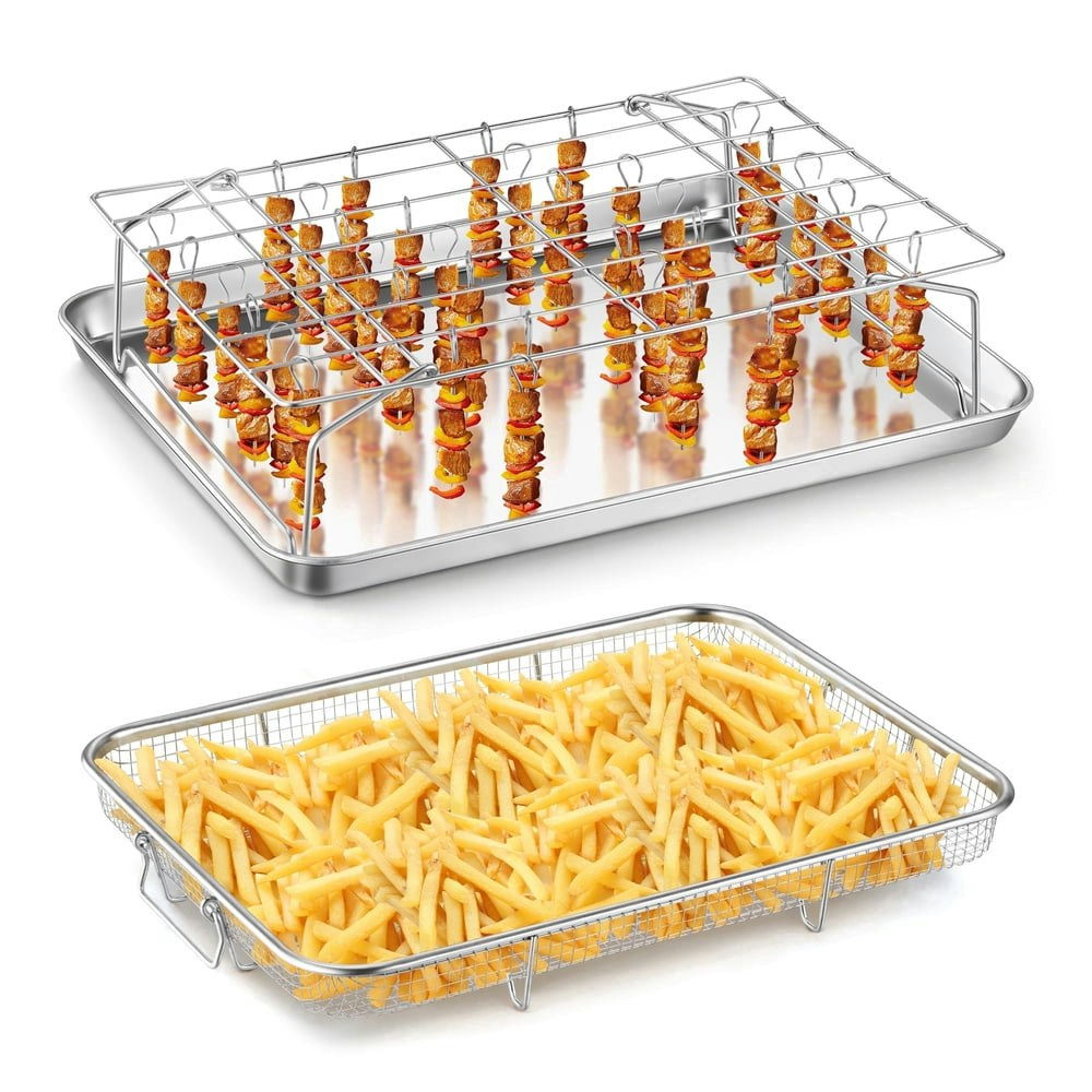 Walchoice 16" x 12" Stainless Steel Air Fryer Basket and Baking Tray Set: $17.99 Walchoice 16" x 12" Stainless Steel Air Fryer Basket and Baking Tray Set: $17.99