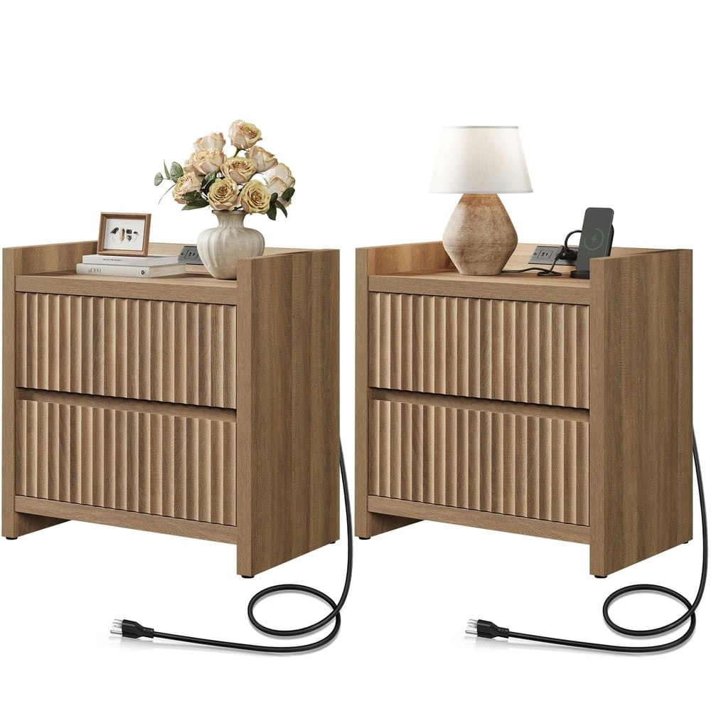 Sicotas 25.4-inch Nightstand with Charging Station 2-Pack: $209.99 Sicotas 25.4-inch Nightstand with Charging Station 2-Pack: $209.99