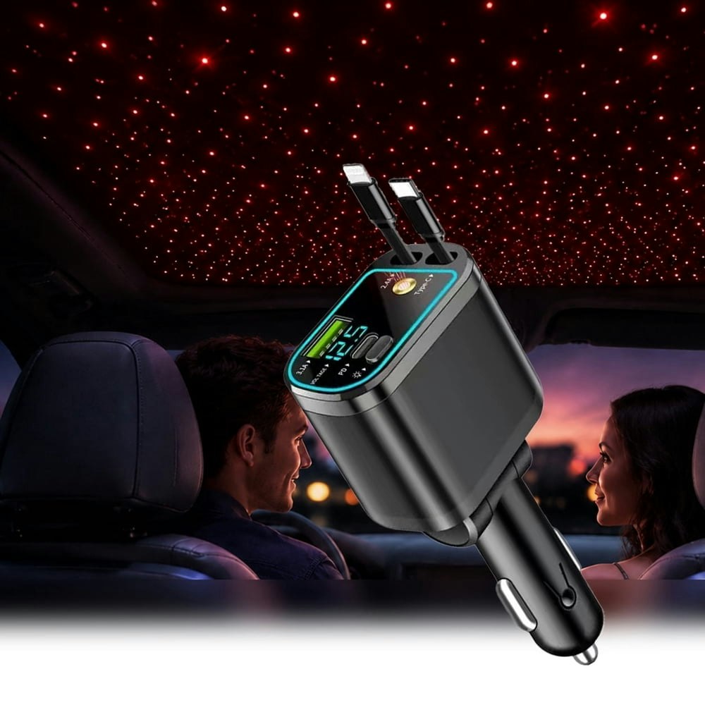 Retractable 120W USB C Car Charger: $18.99