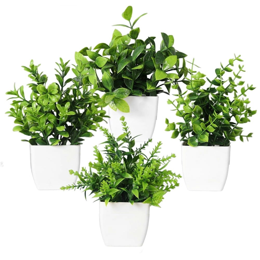 Behome Mini Artificial Potted Plants 4-Pack: $10.99 Behome Mini Artificial Potted Plants 4-Pack: $10.99