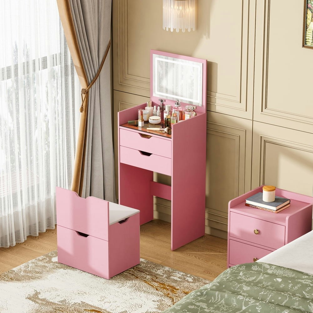 3-in-1 Vanity Desk with Flip Mirror and Stool: $94.04 3-in-1 Vanity Desk with Flip Mirror and Stool: $94.04