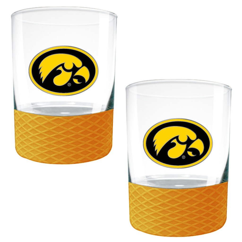 Iowa Hawkeyes 14oz. Rocks Glass Set with Silicone Grip 2-Pack: $34.99 Iowa Hawkeyes 14oz. Rocks Glass Set with Silicone Grip 2-Pack: $34.99