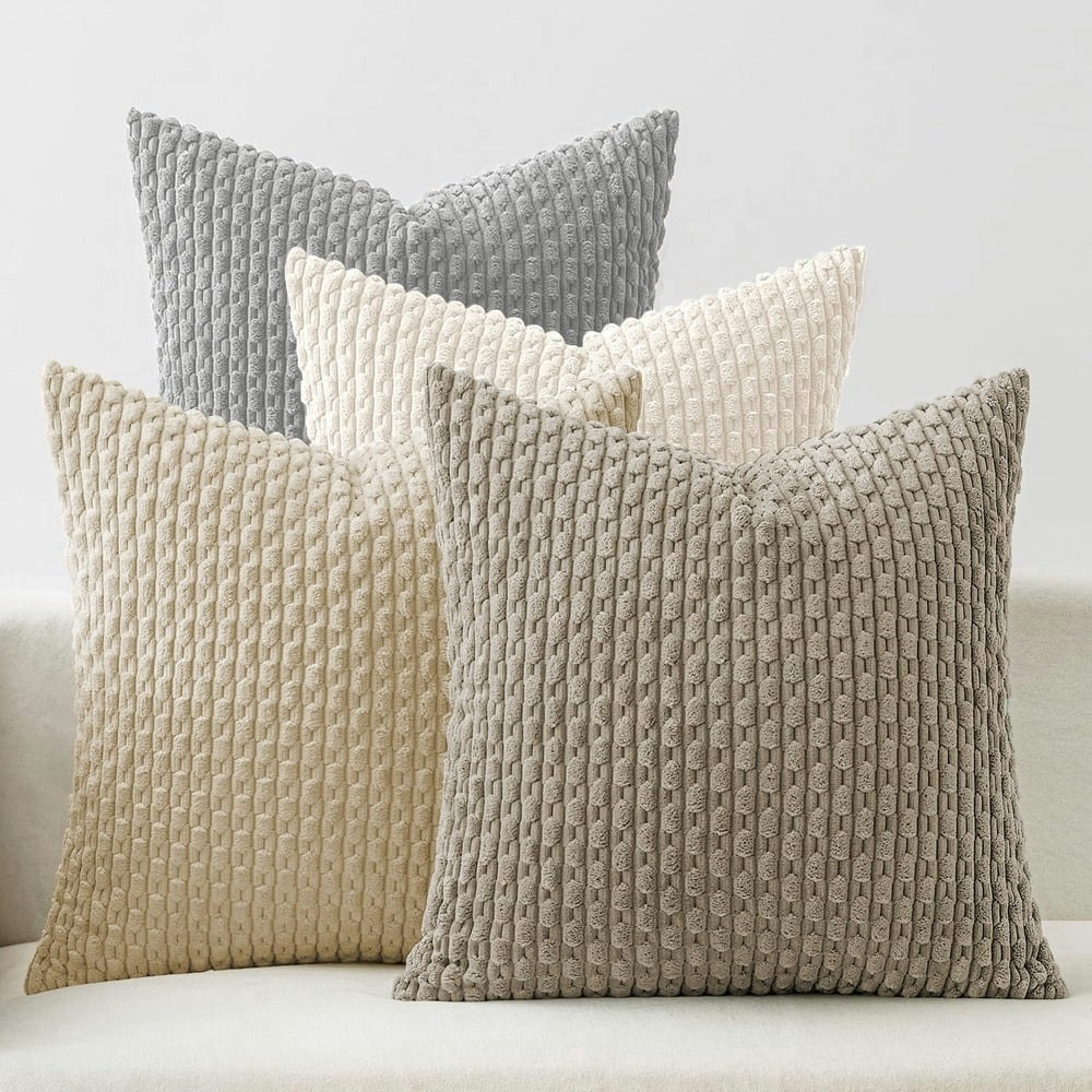 Lomyolo 18x18-Inch Corduroy Throw Pillow Covers 4-Pack: $19.49