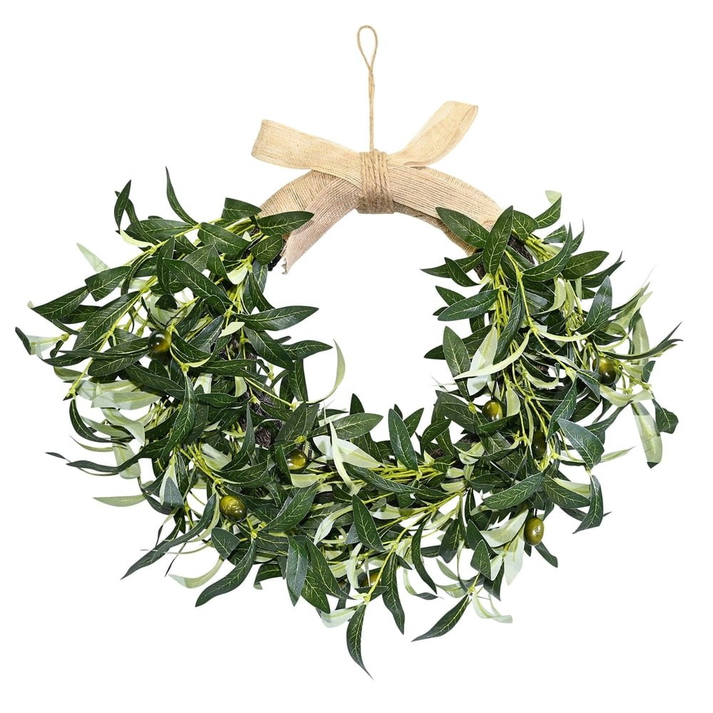 Simeccom 22-Inch Heart-Shaped Artificial Olive Leaf Wreath: $14.99 Simeccom 22-Inch Heart-Shaped Artificial Olive Leaf Wreath: $14.99