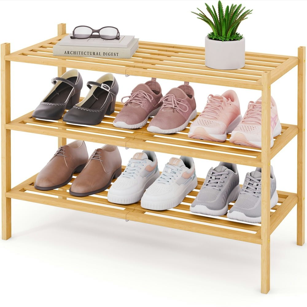 Smiry 3-Tier Bamboo Shoe Rack: $19.99 Smiry 3-Tier Bamboo Shoe Rack: $19.99