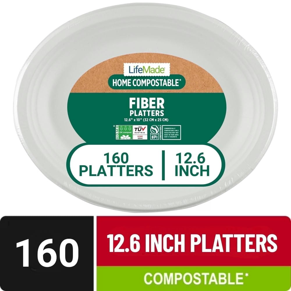 LifeMade 12.6-inch Compostable Fiber Platters 160-Pack: $40.96 LifeMade 12.6-inch Compostable Fiber Platters 160-Pack: $40.96