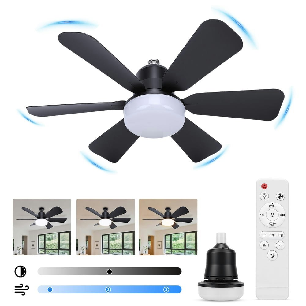 20.5-Inch Socket Ceiling Fan with Dimmable LED Light and Remote: $22.99 20.5-Inch Socket Ceiling Fan with Dimmable LED Light and Remote: $22.99