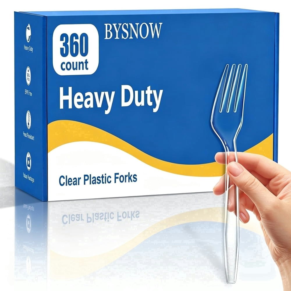 Bysnow Clear Plastic Forks 360-Count: $19.59 Bysnow Clear Plastic Forks 360-Count: $19.59