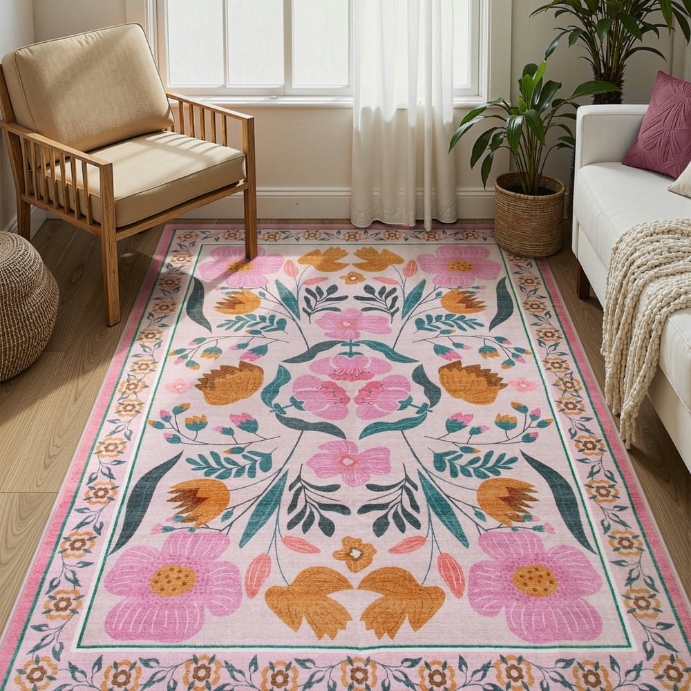 Moynesa 5'x7' Floral Area Rug: $39.99 Moynesa 5'x7' Floral Area Rug: $39.99