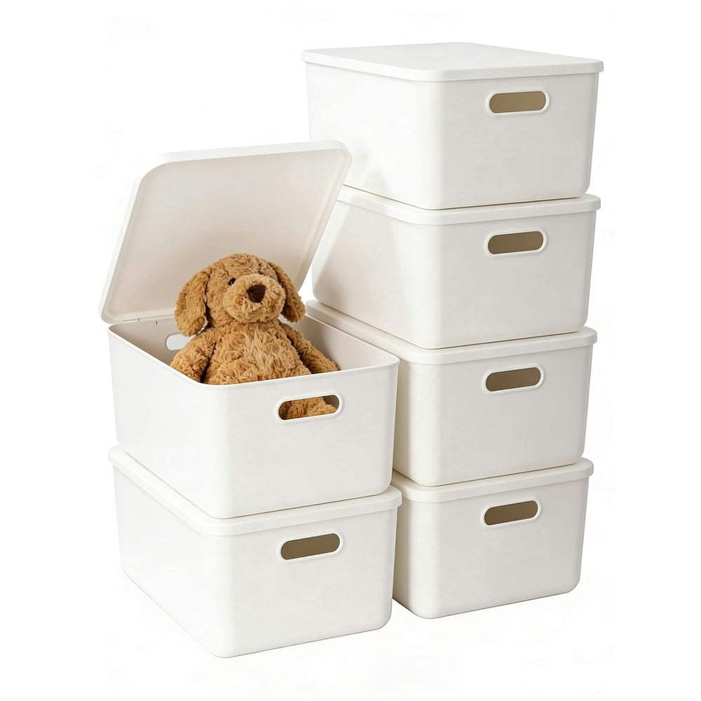 7.8-Quart Plastic Storage Bin with Lid 6-Pack: $27.59 7.8-Quart Plastic Storage Bin with Lid 6-Pack: $27.59