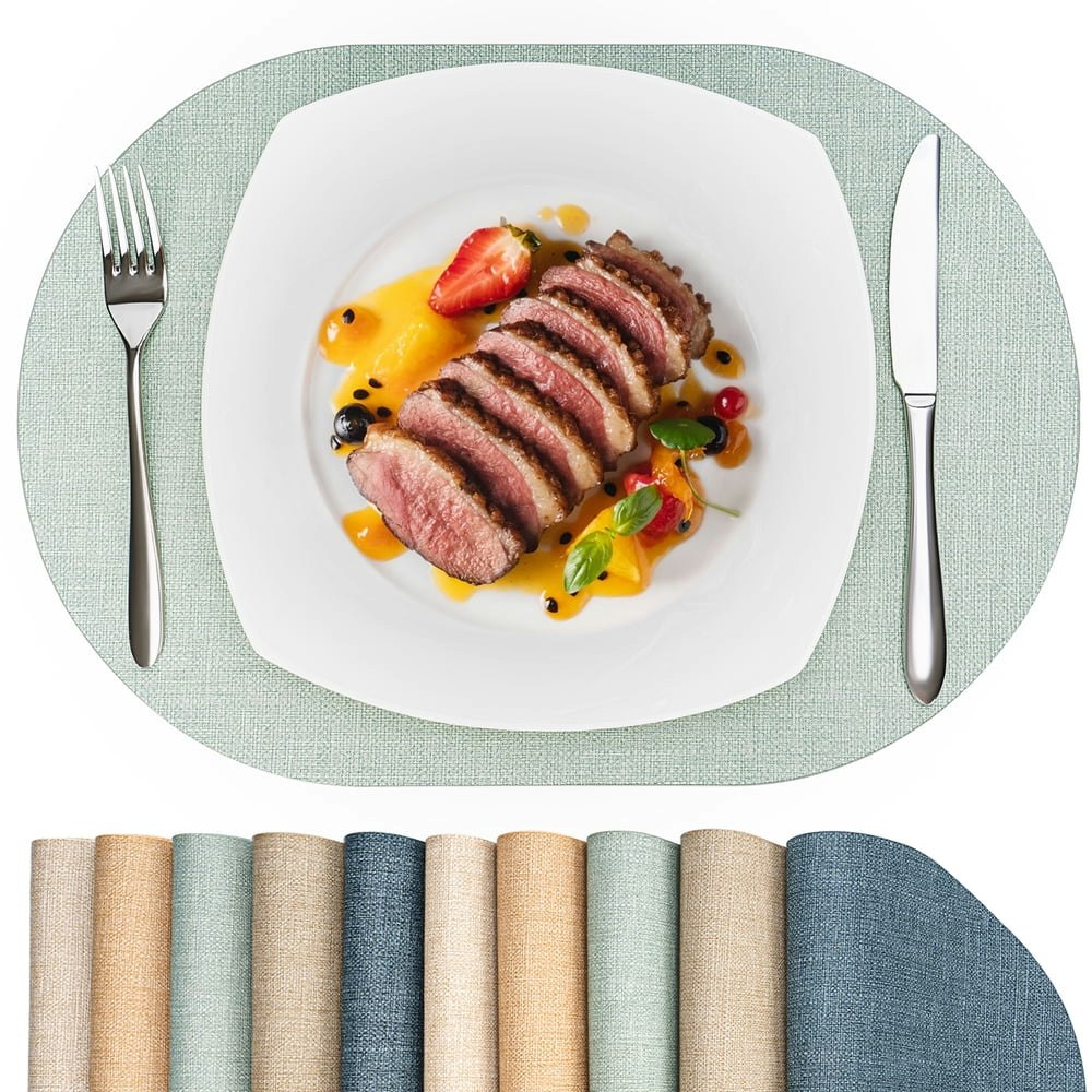 Promattoo Faux Leather Oval Placemats 6-Pack: $23.39 Promattoo Faux Leather Oval Placemats 6-Pack: $23.39