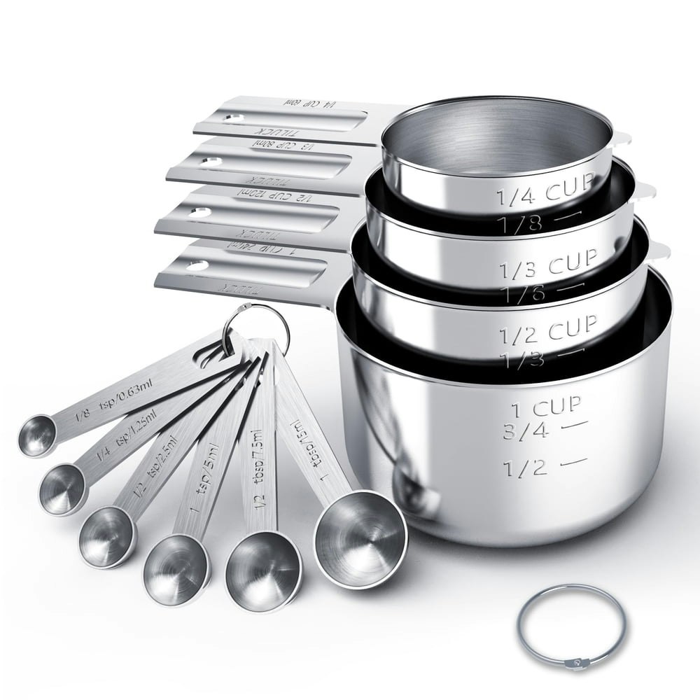 Yilush Stainless Steel Measuring Cups and Spoons 10-Piece Set: $15.99 Yilush Stainless Steel Measuring Cups and Spoons 10-Piece Set: $15.99