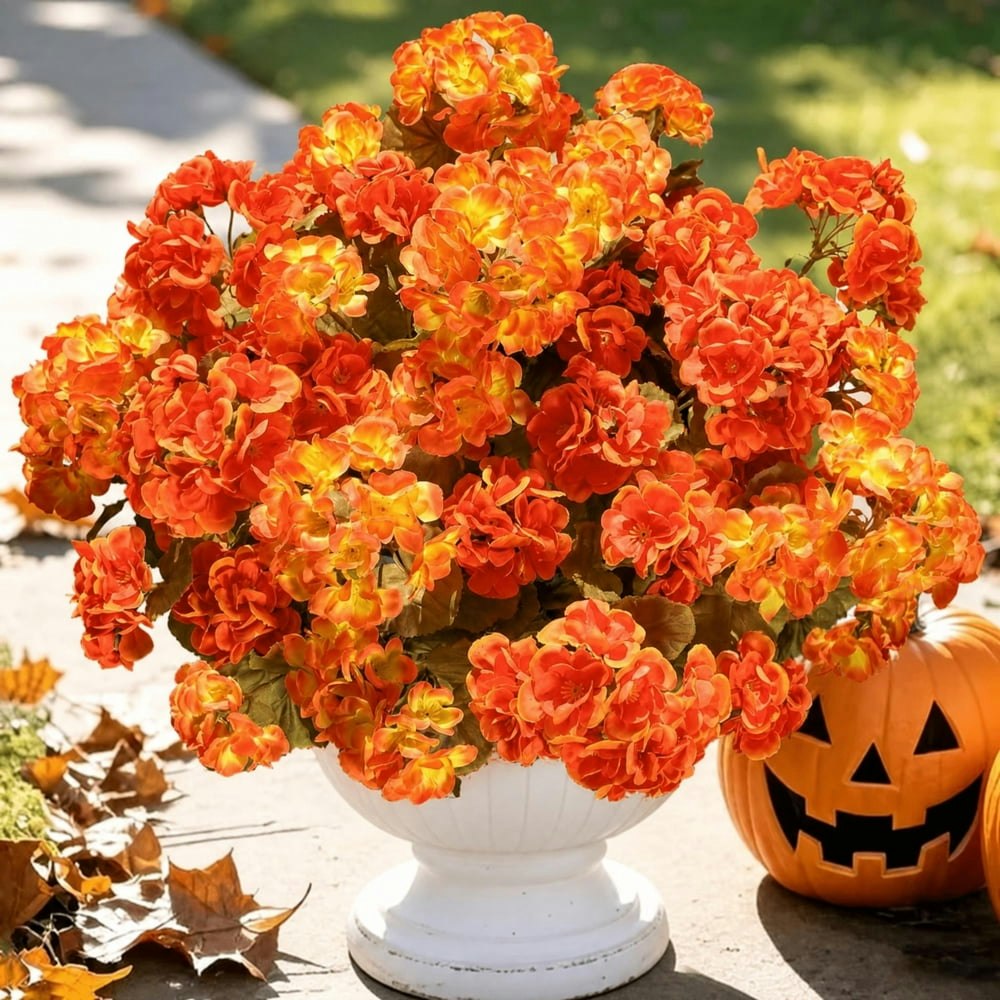 Acerich 21-inch Artificial Fall Geraniums 8-Pack: $19.99 Acerich 21-inch Artificial Fall Geraniums 8-Pack: $19.99