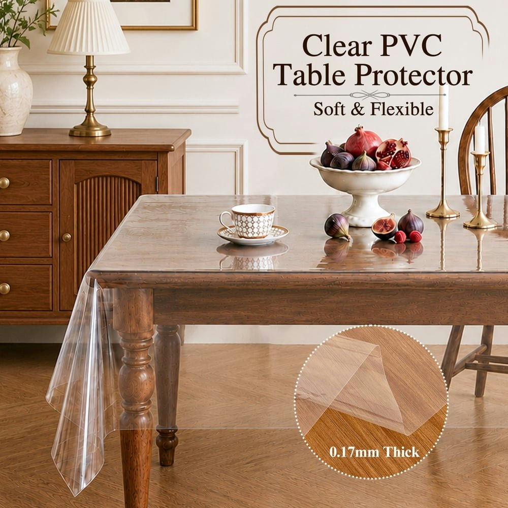 Inosoo 60x84-inch Clear PVC Vinyl Tablecloth Protector: $14.99 Inosoo 60x84-inch Clear PVC Vinyl Tablecloth Protector: $14.99