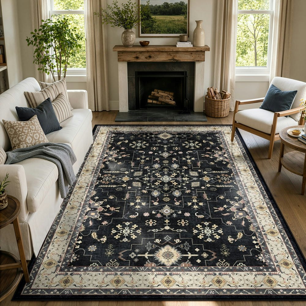 Moynesa 5'x7' Vintage Medallion Washable Area Rug: $39.99 Moynesa 5'x7' Vintage Medallion Washable Area Rug: $39.99
