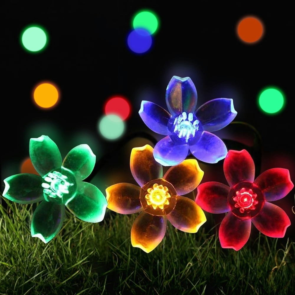 Syenll 23-Foot 50 LED Solar Flower String Lights: $10 Syenll 23-Foot 50 LED Solar Flower String Lights: $10
