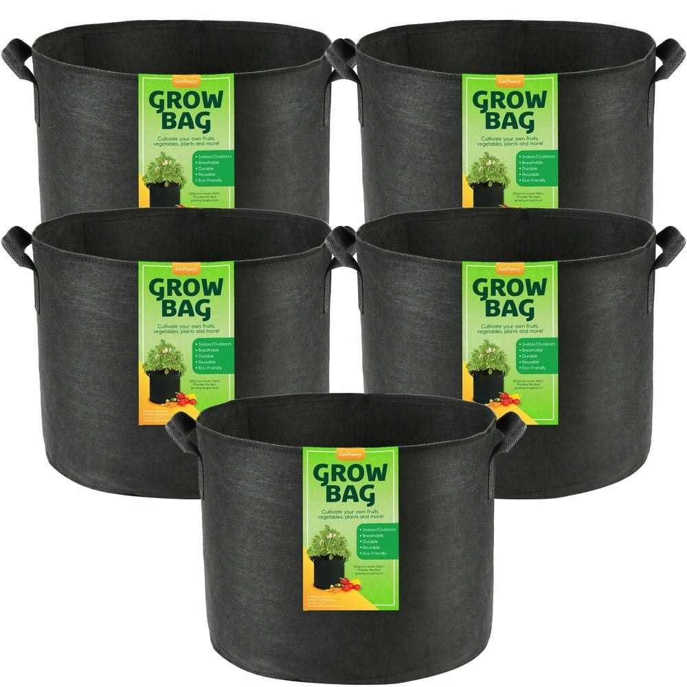 LotFancy 10-Gallon Fabric Grow Bags 5-Pack: $17.99 LotFancy 10-Gallon Fabric Grow Bags 5-Pack: $17.99