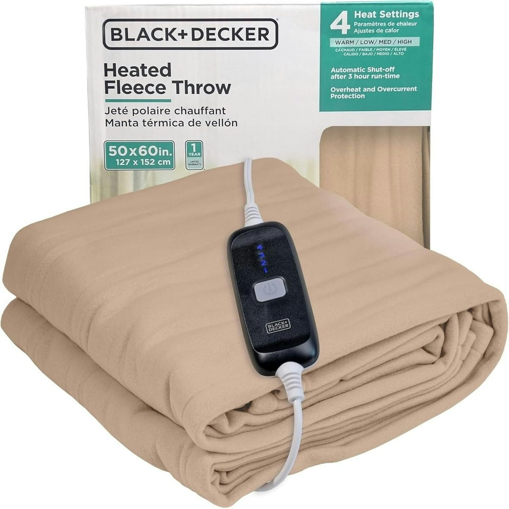 Black+Decker 50x60-Inch Electric Heated Fleece Throw: $21 Black+Decker 50x60-Inch Electric Heated Fleece Throw: $21
