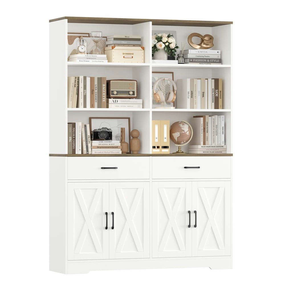 Homfa 6-Tier 6-Cube Bookshelf with Drawers and Doors: $179.99 Homfa 6-Tier 6-Cube Bookshelf with Drawers and Doors: $179.99