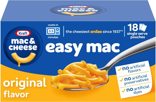 Kraft Easy Mac 18-Count Mac and Cheese Dinner for $2.73 w/ Sub & Save + free shipping w/ Prime
