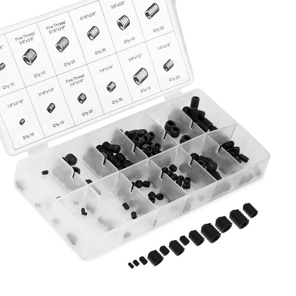 Neiko 200-Piece Internal Hex Allen Set Screw Assortment Kit: $11