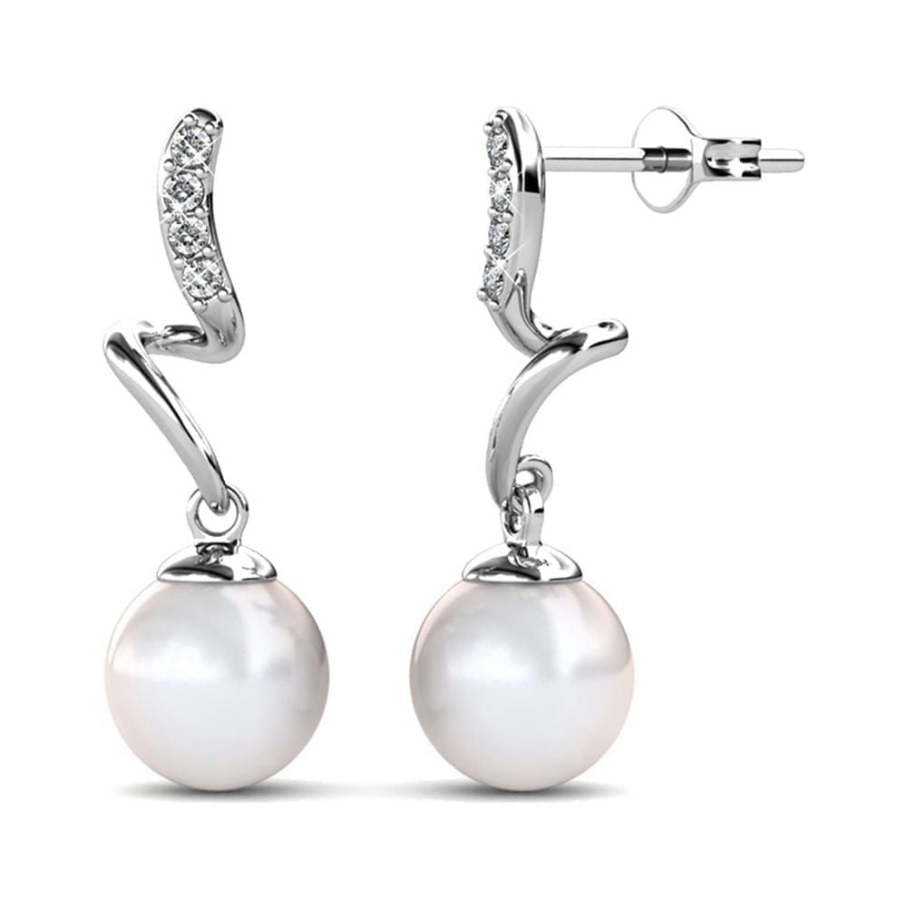 Cate & Chloe Ophelia 18k White Gold Plated Shell Pearl Swarovski Crystal Earrings: $17.99 Cate & Chloe Ophelia 18k White Gold Plated Shell Pearl Swarovski Crystal Earrings: $17.99