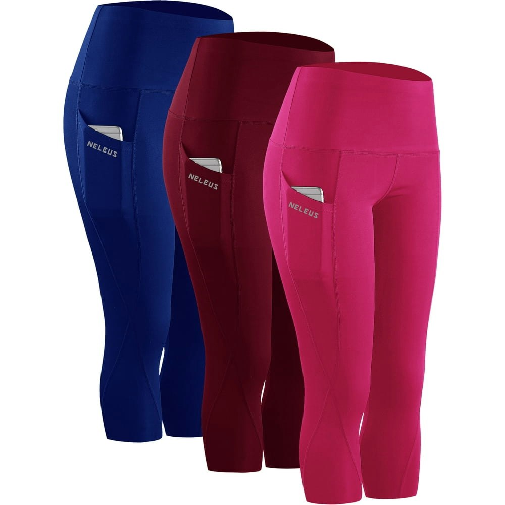 Neleus Women's Tummy Control High Waist Capri Yoga Leggings 3-Pack: $33.99 Neleus Women's Tummy Control High Waist Capri Yoga Leggings 3-Pack: $33.99