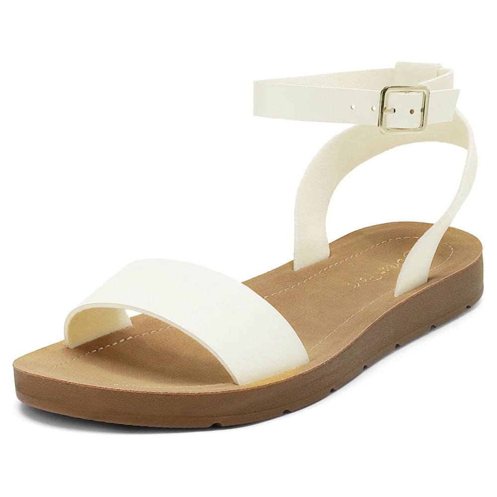 Dream Pairs Women's Elena-5 Open Toe Ankle Strap Flat Sandals: $18.99 Dream Pairs Women's Elena-5 Open Toe Ankle Strap Flat Sandals: $18.99