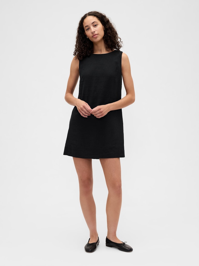 Linen-Blend Apron Mini Dress: $44.99