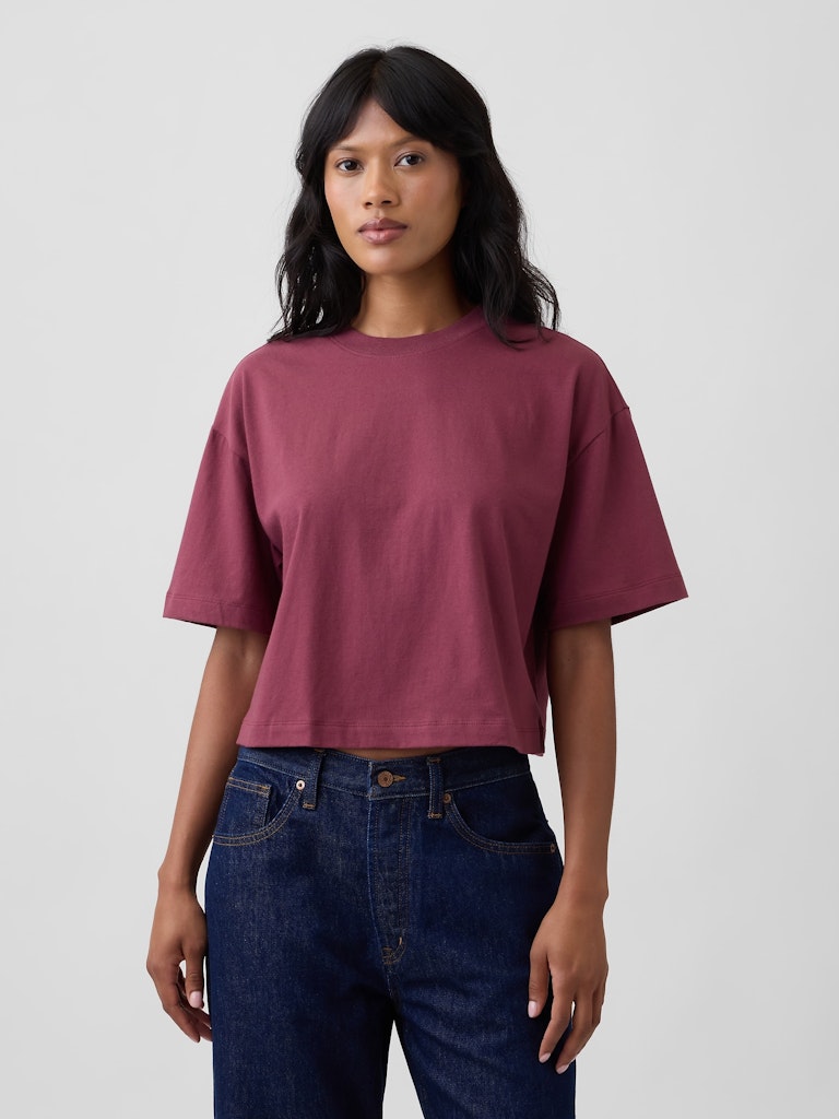 Relaxed Cropped Crewneck T-Shirt: $14.99 Relaxed Cropped Crewneck T-Shirt: $14.99