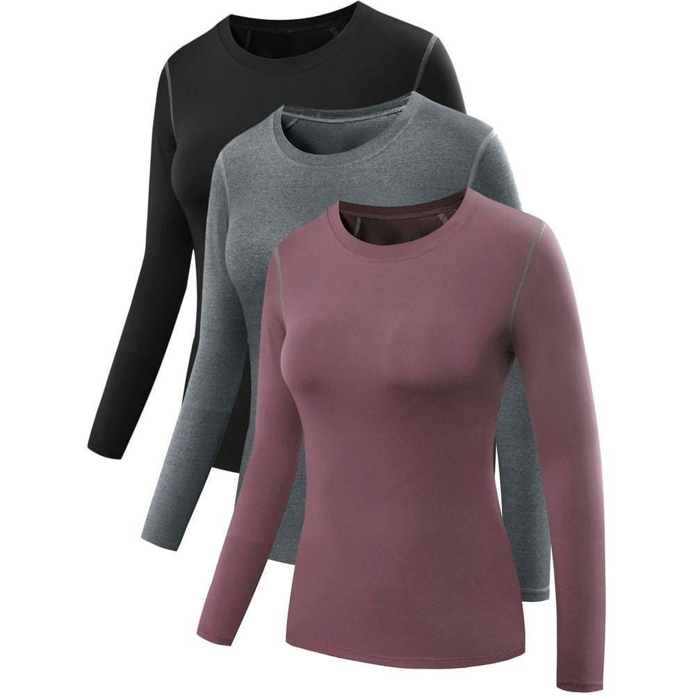 Neleus Women's Compression Long Sleeve Running T-Shirt 3-Pack: $19.98 Neleus Women's Compression Long Sleeve Running T-Shirt 3-Pack: $19.98