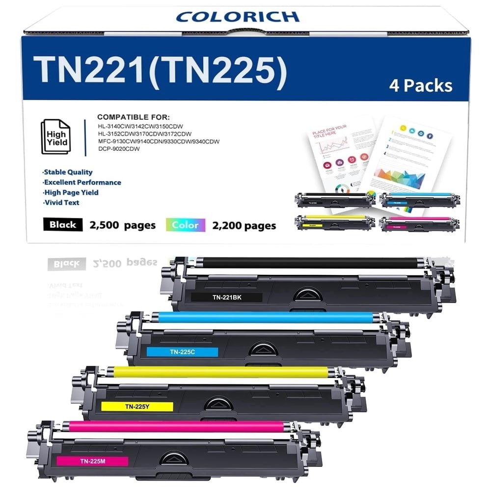 Brother TN-221/225 Toner Cartridge 4-Pack: $36.09 Brother TN-221/225 Toner Cartridge 4-Pack: $36.09