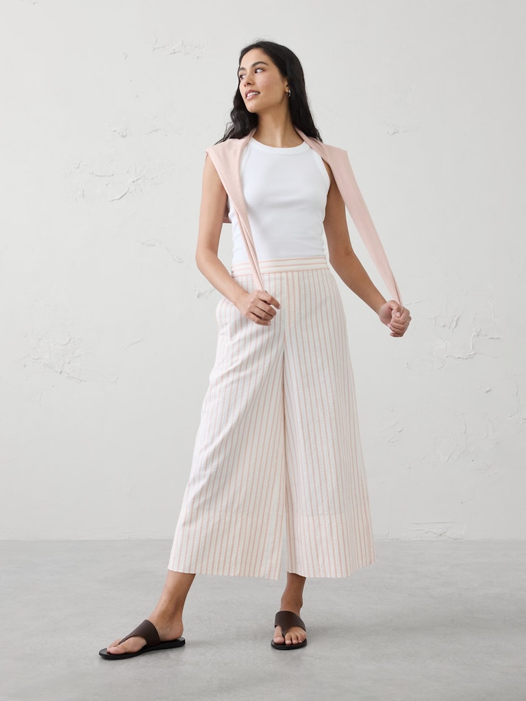 Anyday Wide-Leg High-Rise Seersucker Cropped Pant: $32.97 Anyday Wide-Leg High-Rise Seersucker Cropped Pant: $32.97