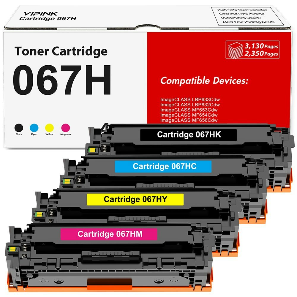 Vipink High Yield Canon 067H Toner Cartridge 4-Pack: $45.85 Vipink High Yield Canon 067H Toner Cartridge 4-Pack: $45.85