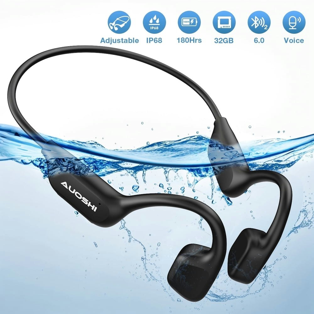 Auoshi Bone Conduction Headphones with 32GB Storage: $44.99 Auoshi Bone Conduction Headphones with 32GB Storage: $44.99