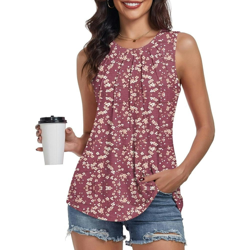 Women's Pleated Round Neck Tank Top: $10.29 Women's Pleated Round Neck Tank Top: $10.29