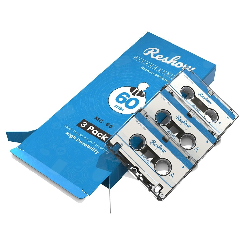 Reshow 60-Minute Microcassette Recording Tapes 3-Pack: $12.59 Reshow 60-Minute Microcassette Recording Tapes 3-Pack: $12.59