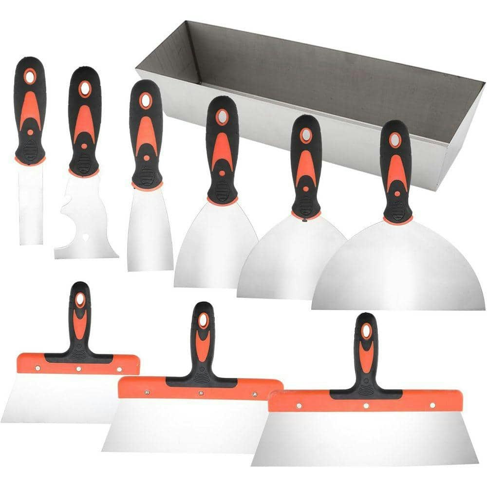 10-Piece Stainless Steel Drywall Knife and Mud Pan Set: $85.45 10-Piece Stainless Steel Drywall Knife and Mud Pan Set: $85.45