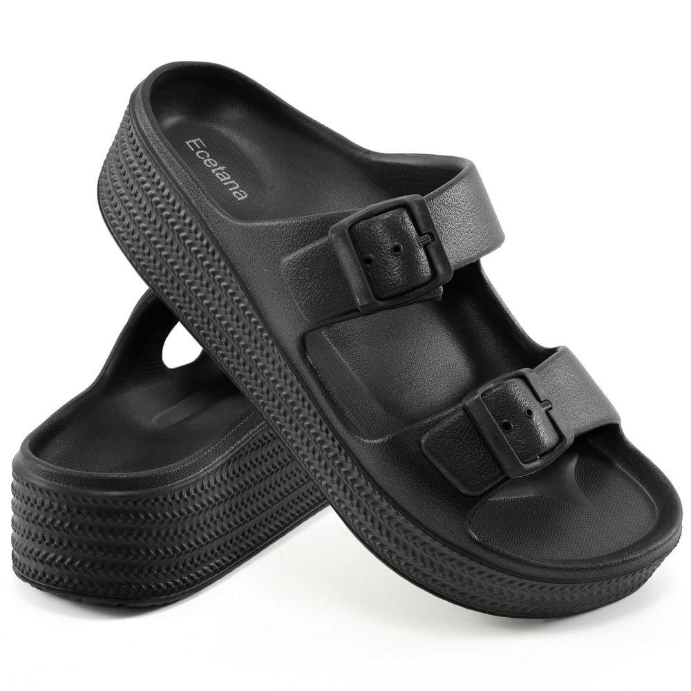 Ecetana Women's Adjustable Double Buckle EVA Slide Sandals: $9.98 Ecetana Women's Adjustable Double Buckle EVA Slide Sandals: $9.98
