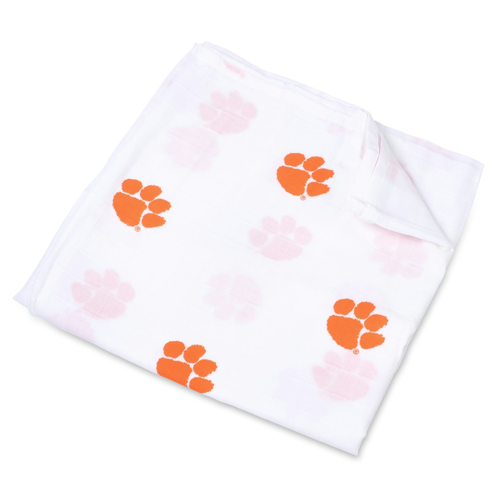 Clemson Tigers 47" x 47" Muslin Swaddle Blanket: $29.99 Clemson Tigers 47" x 47" Muslin Swaddle Blanket: $29.99