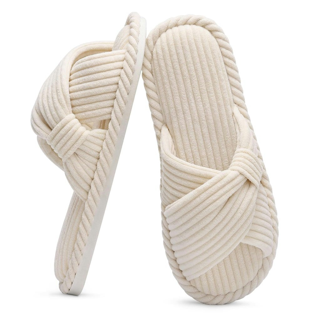 Litfun Women's Corduroy Cross Bow Memory Foam Slippers: $12.87 Litfun Women's Corduroy Cross Bow Memory Foam Slippers: $12.87