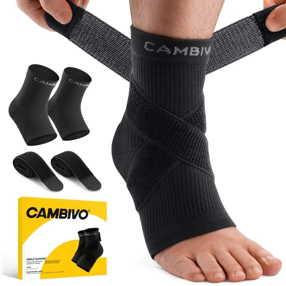 Cambivo Adjustable Ankle Support Brace 1-Pair: $10.99 Cambivo Adjustable Ankle Support Brace 1-Pair: $10.99