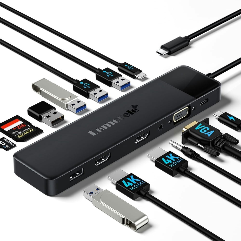 Lemorele 13-in-1 USB-C Docking Station: $31.99 Lemorele 13-in-1 USB-C Docking Station: $31.99
