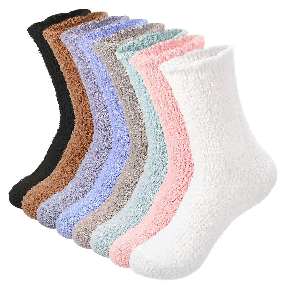 Bocaoying Women's Fuzzy Slipper Socks 8-Pack: $10 Bocaoying Women's Fuzzy Slipper Socks 8-Pack: $10