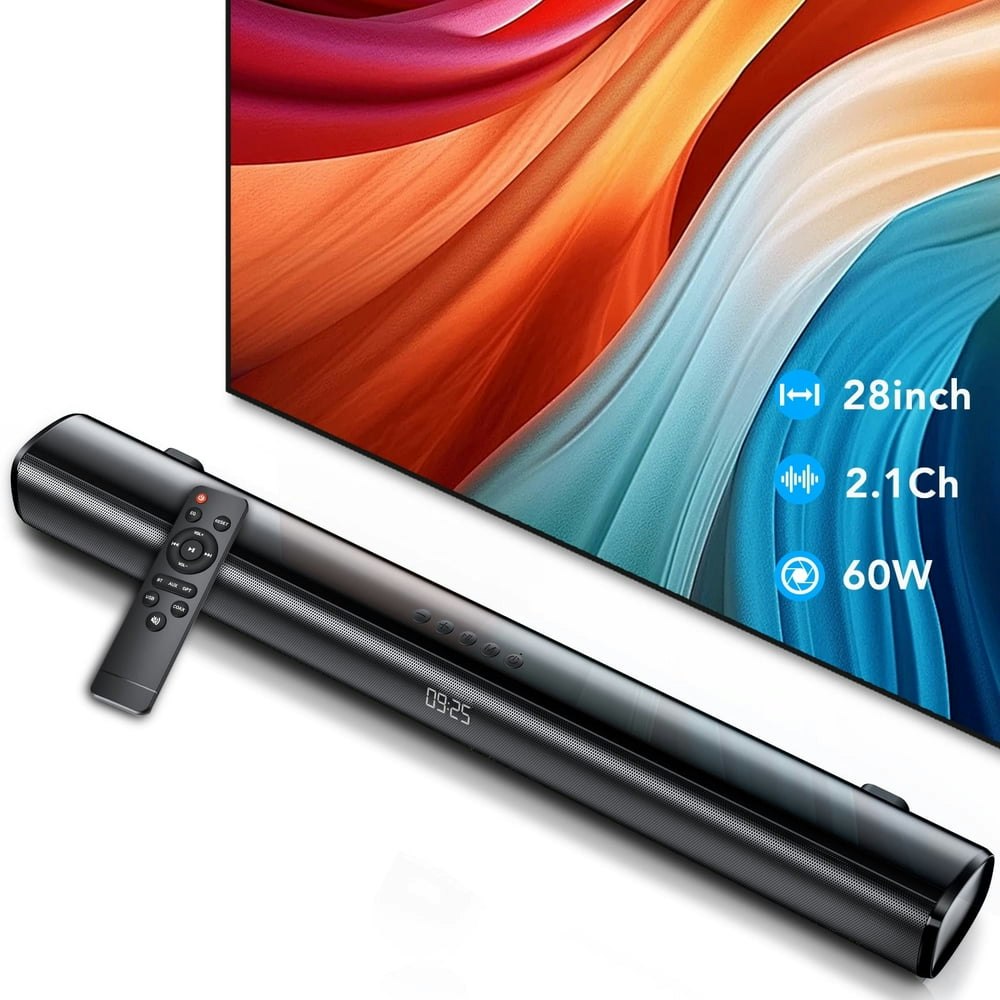 60W 2.1-Channel Soundbar with Subwoofer: $45.99 60W 2.1-Channel Soundbar with Subwoofer: $45.99