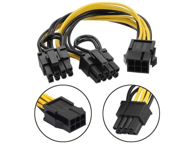 PCI-E 6-Pin to Dual 8-Pin Y-Splitter Extension Cable 2-Pack: $10.20