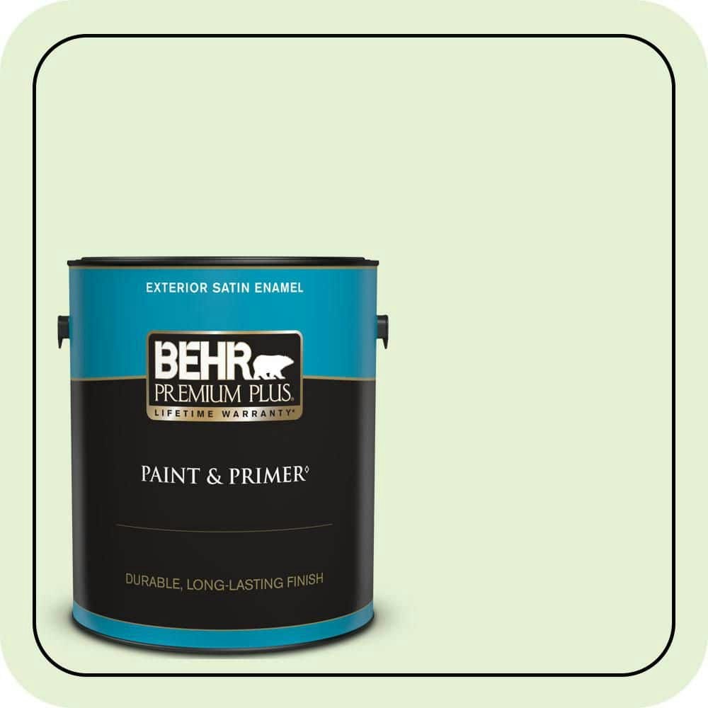 Behr Spring Morn Satin Enamel Exterior Paint and Primer 1-Gallon: $49.98 Behr Spring Morn Satin Enamel Exterior Paint and Primer 1-Gallon: $49.98