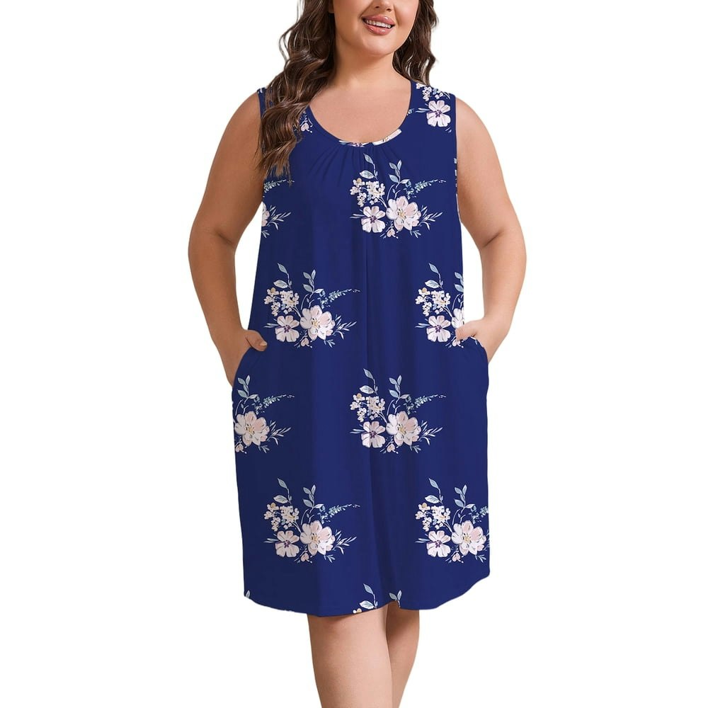 Feremo Women's Plus Size Sleeveless Tank Sleep Dress: $13.99 Feremo Women's Plus Size Sleeveless Tank Sleep Dress: $13.99